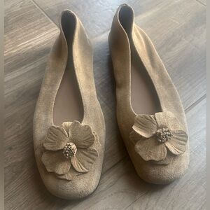 Dexter Tan Floral Women's Slip on Shoes